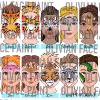 Face Paint Menu Board, Word Board, Animal Design Menu